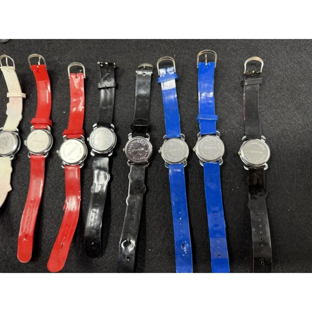 Lot of 18 Kids Educational Analog Watches Animal Sports Flower Rubber Strap